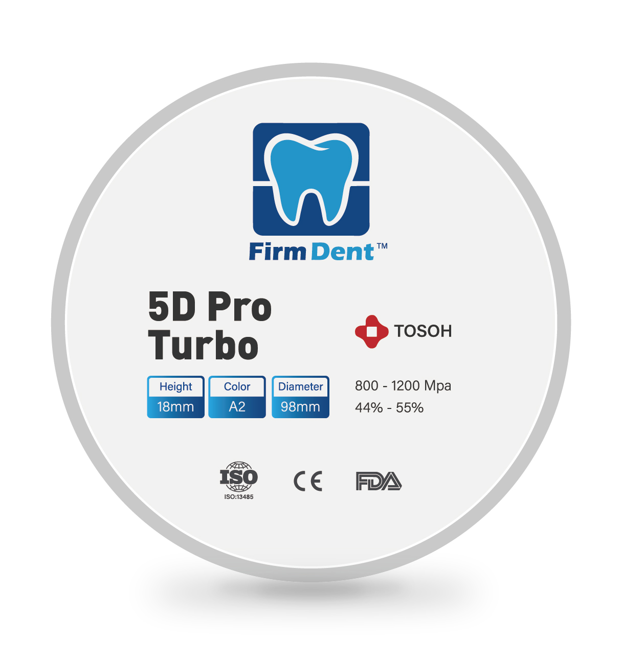 5D ENH Multilayer High Translucent Infinite Gradient Universal Dental Zirconia Block