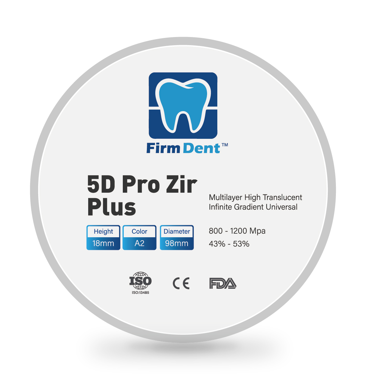 5D Ultra Multilayer High Translucent Infinite Gradient Universal Dental Zirconia Block